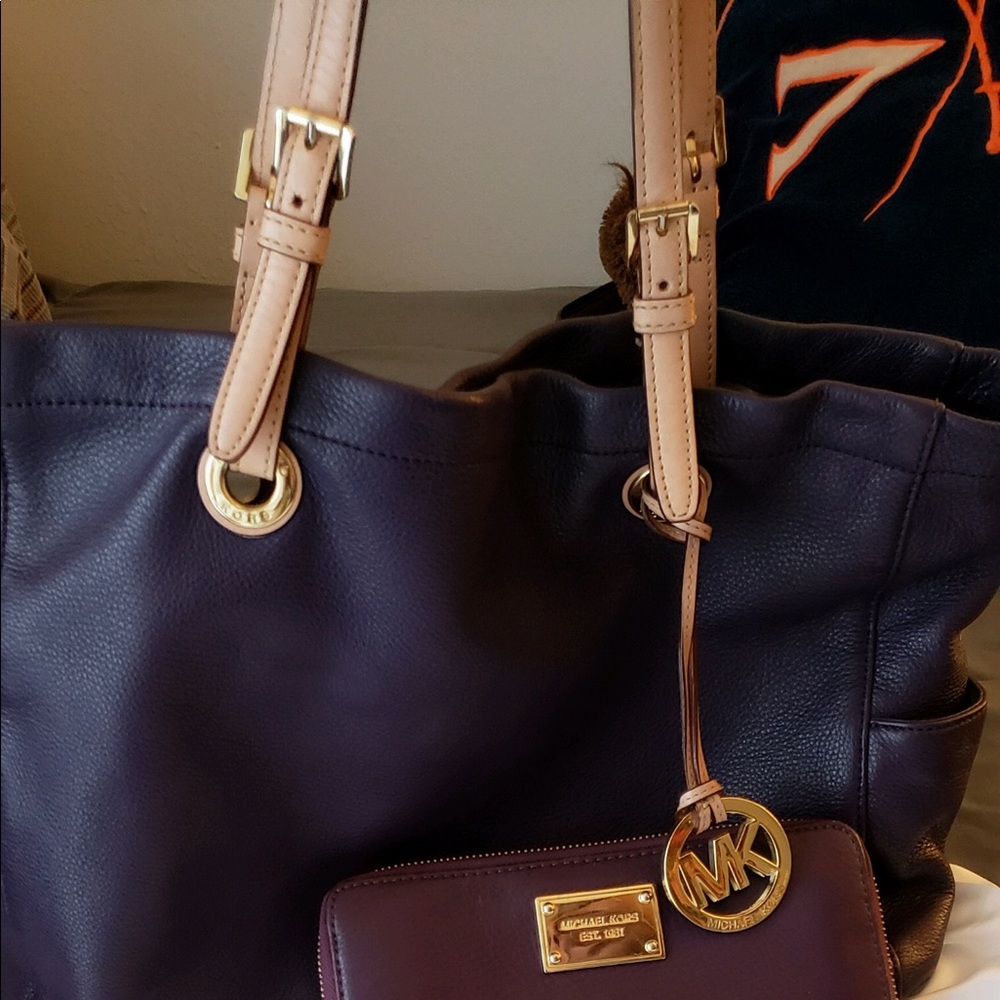 Large MK Purple purse with purple MK wallet